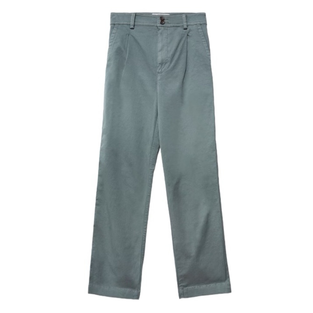 Everlane Cotton Pleated Chino Pants Size 4 Soft Olive Green